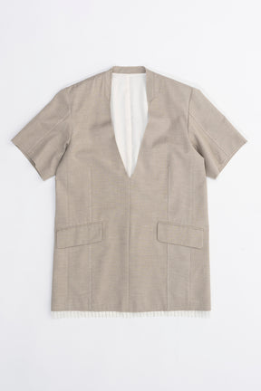 【24SUMMER PRE ORDER】Suiting Cut Off Half Sleeve Tunic