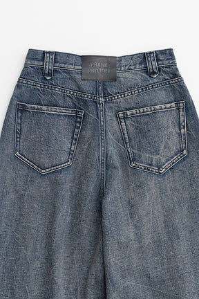 Crinkle Denim Wide Pants - 2026AUTUMN