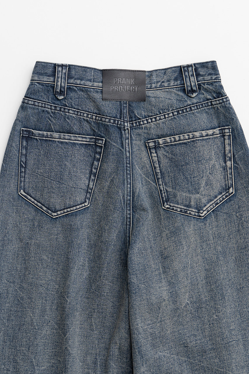 Crinkle Denim Wide Pants - 2026AUTUMN