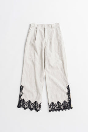 Vegan Leather Slit Lace Pants - 2026AUTUMN
