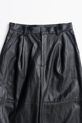 Vegan Leather Slit Lace Pants - 2026AUTUMN