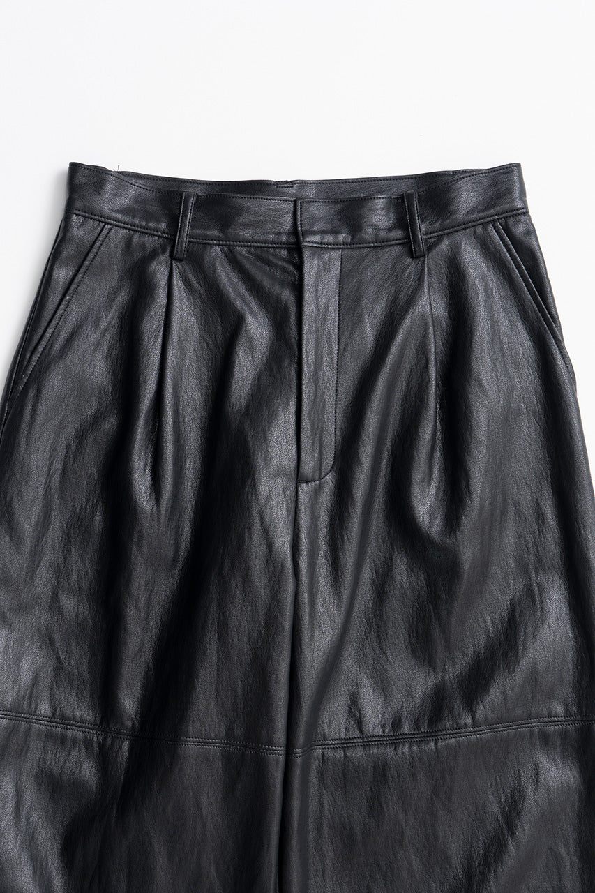 Vegan Leather Slit Lace Pants - 2026AUTUMN