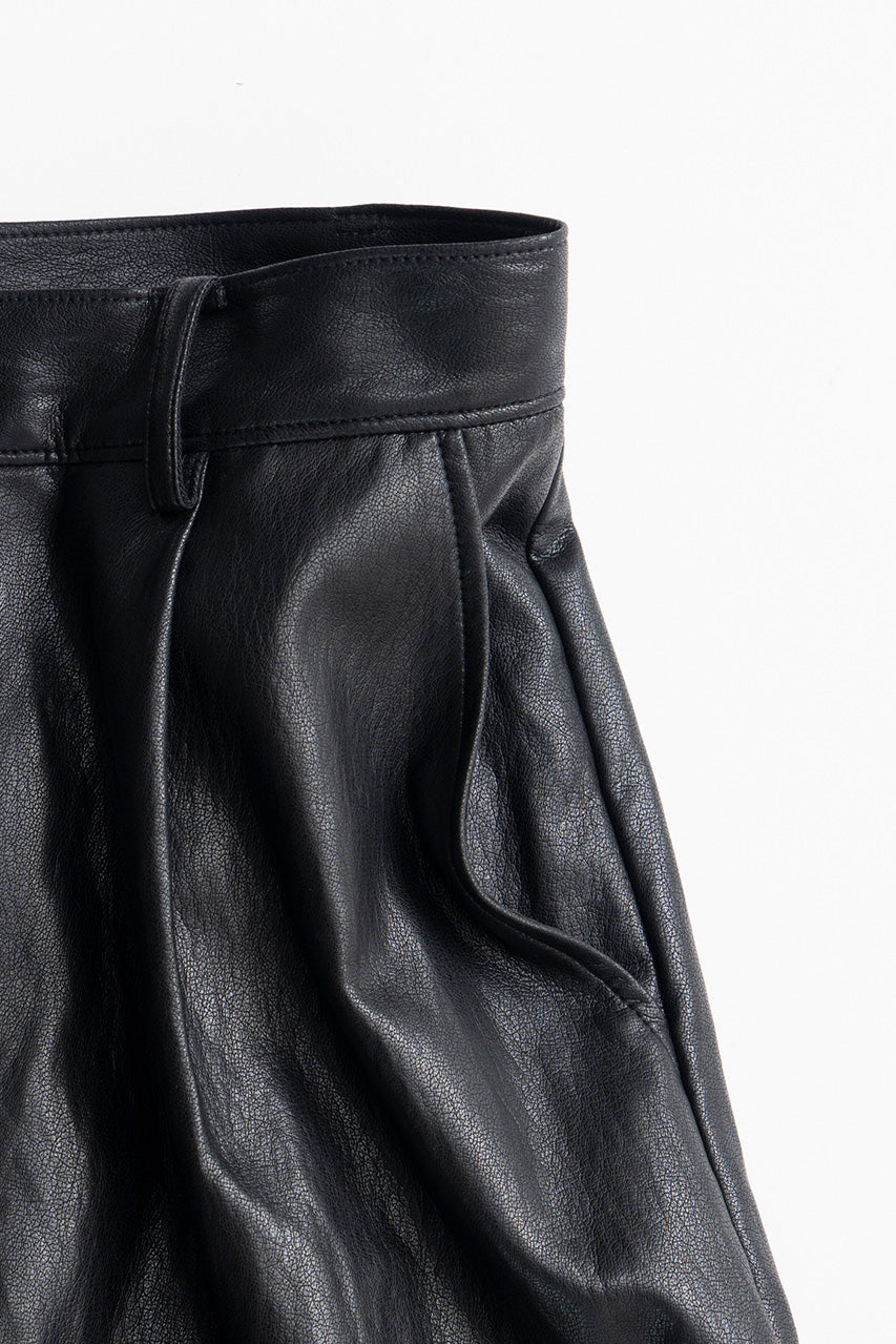 Vegan Leather Slit Lace Pants - 2026AUTUMN