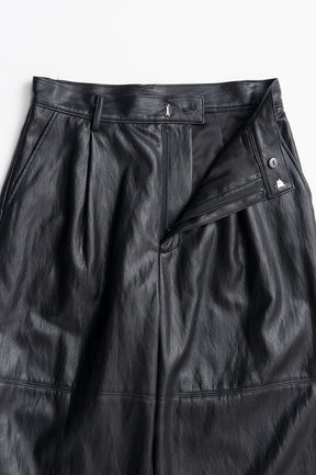 Vegan Leather Slit Lace Pants - 2026AUTUMN