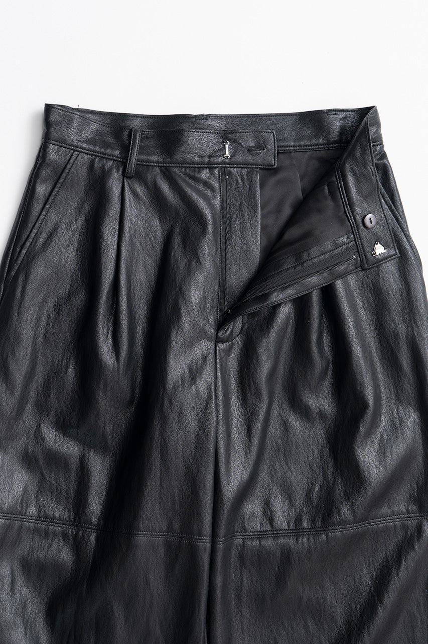 Vegan Leather Slit Lace Pants - 2026AUTUMN