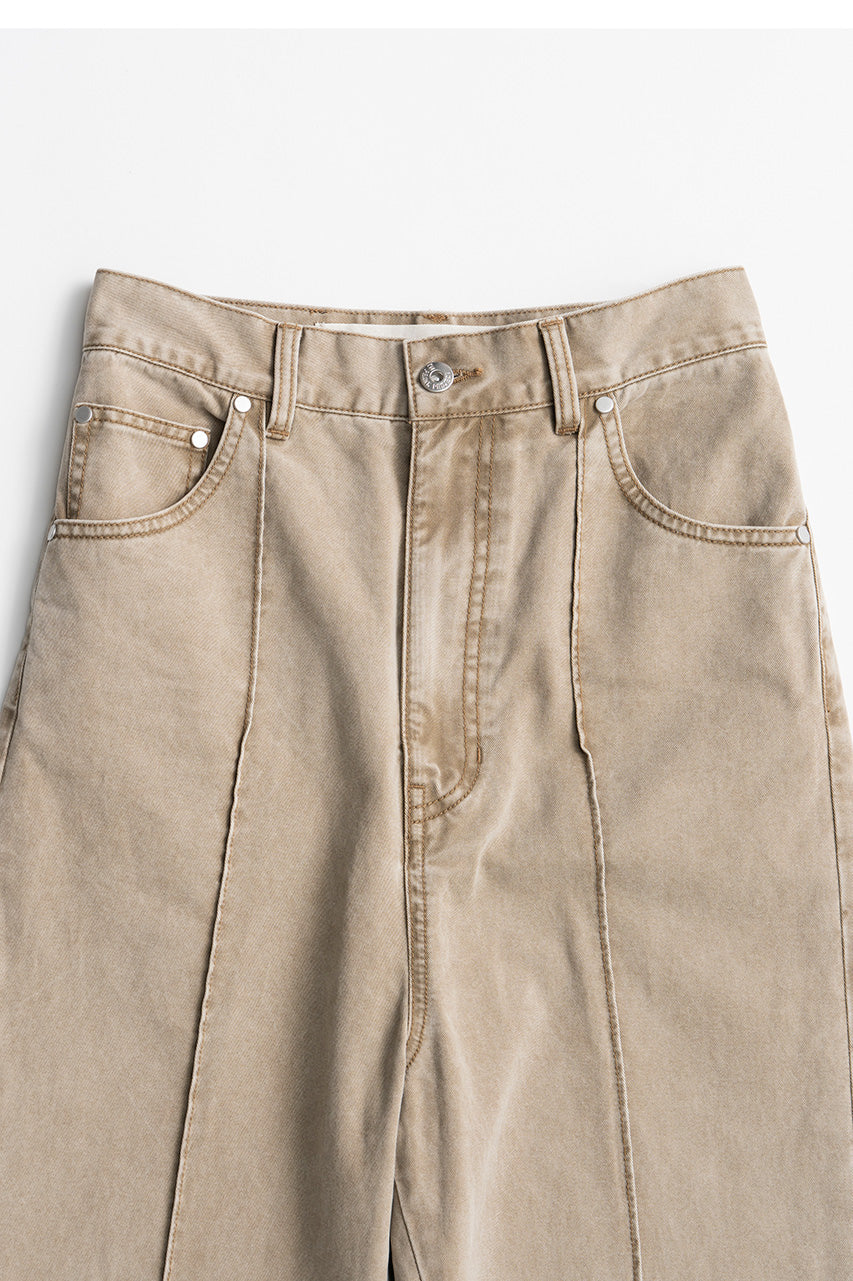 Pintuck High-Waist Straight Pants - 2026AUTUMN