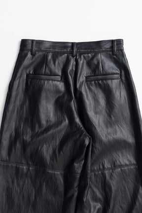 Vegan Leather Slit Lace Pants - 2026AUTUMN