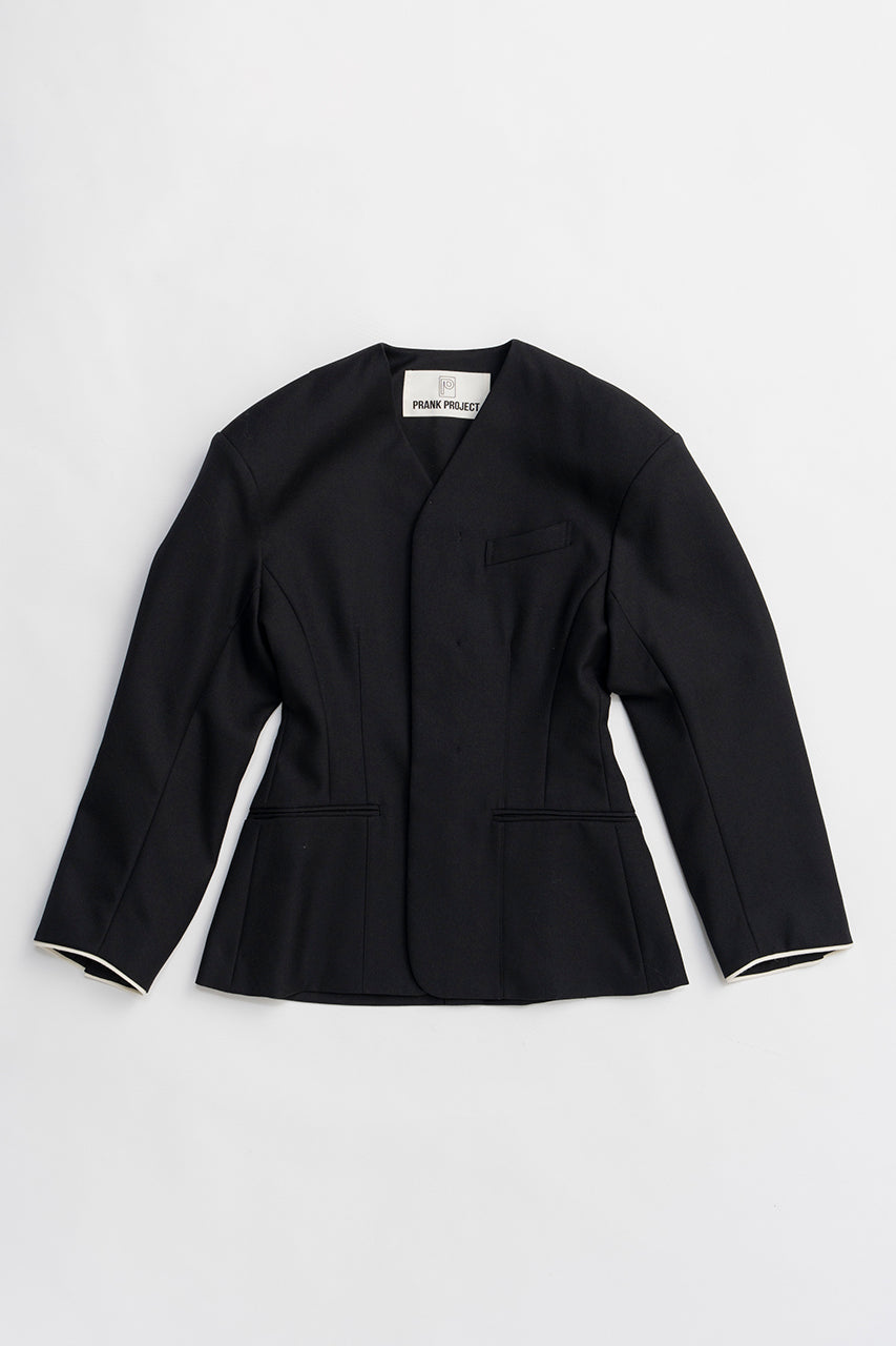 Round Shoulder No-Collar Jacket - 2026 SPRING