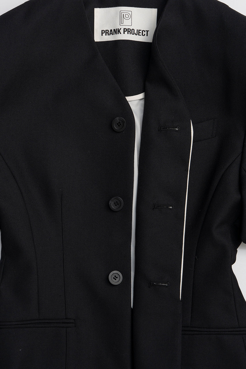 Round Shoulder No-Collar Jacket - 2026 SPRING