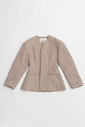 Round Shoulder No-Collar Jacket - 2026 SPRING