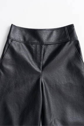 Synthetic Leather Half Pants - 2026AUTUMN