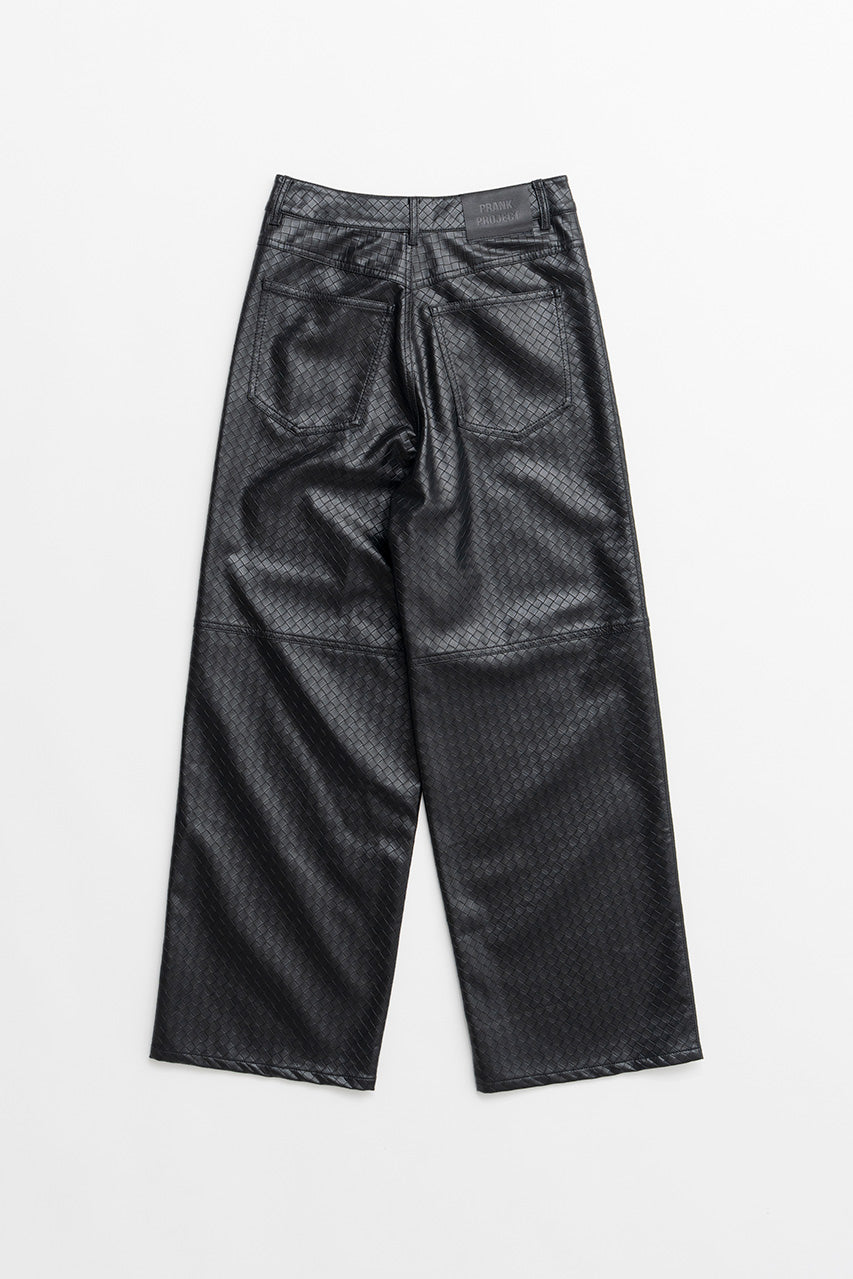 Synthetic Mesh Leather Straight Pants - 2026AUTUMN