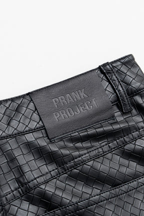 Synthetic Mesh Leather Straight Pants - 2026AUTUMN
