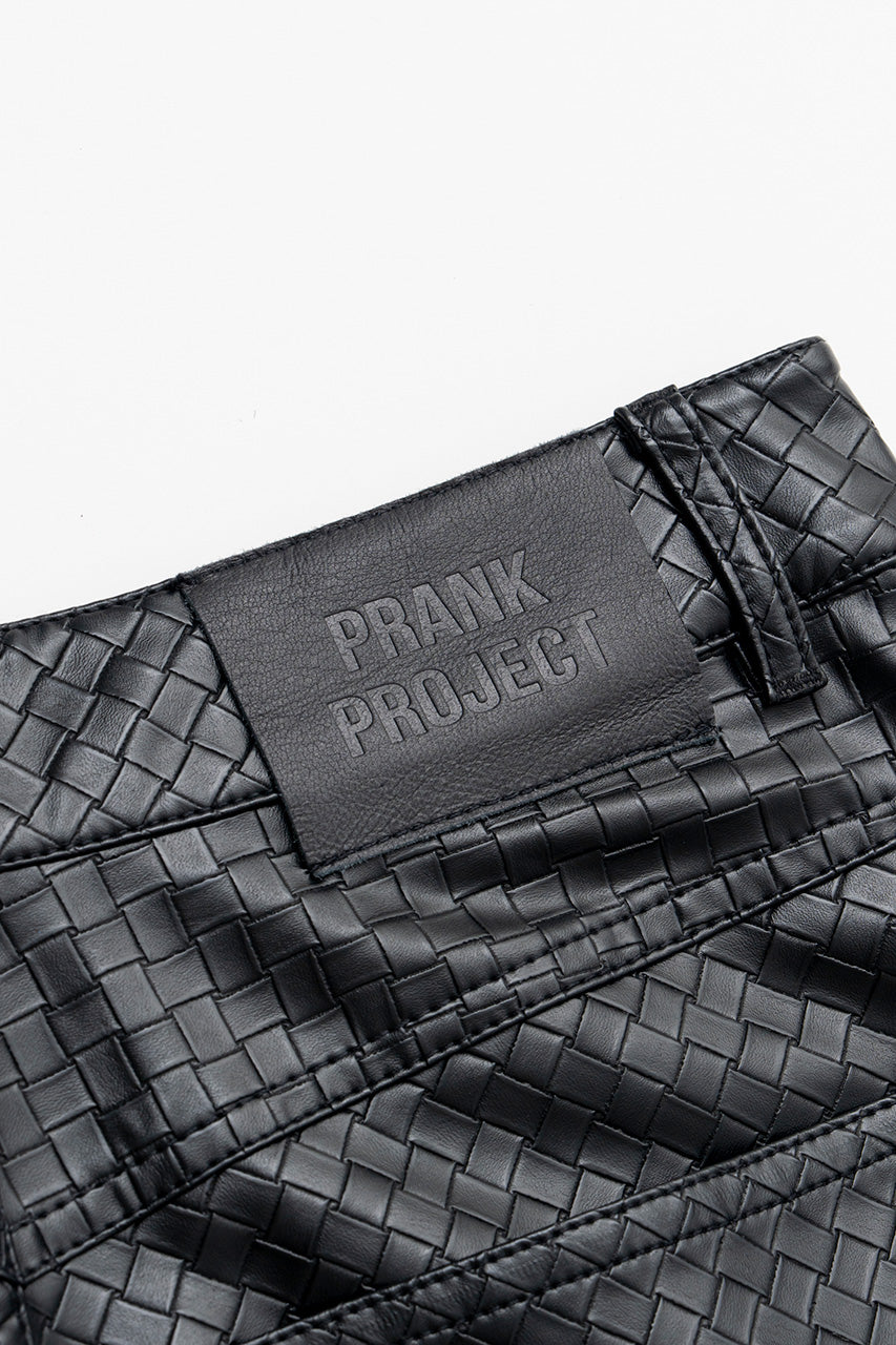 Synthetic Mesh Leather Straight Pants - 2026AUTUMN