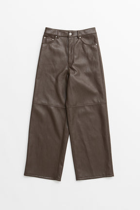Synthetic Leather Straight Pants - 2026AUTUMN