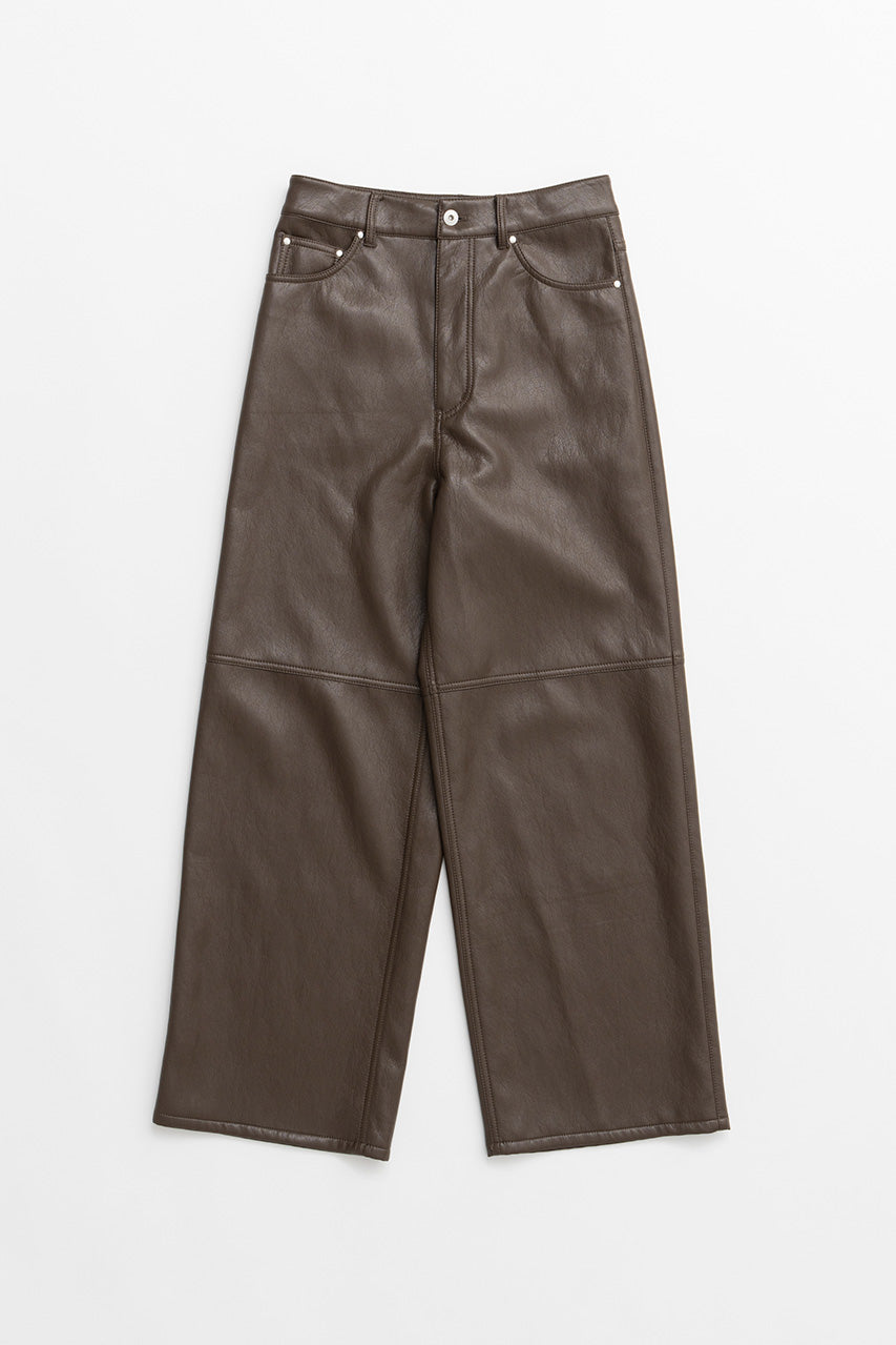 Synthetic Leather Straight Pants - 2026AUTUMN