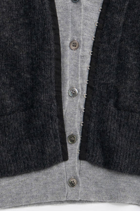 V-Neck Layered Cardigan - 2025 AUTUMN