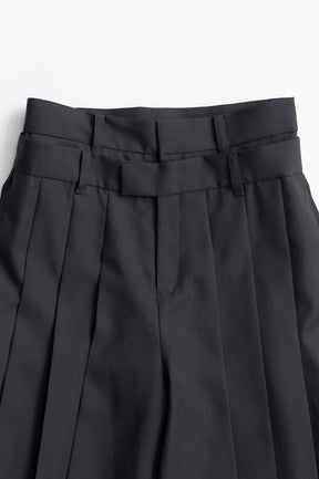 Double-Waist Pleated Half Pants - 2026AUTUMN