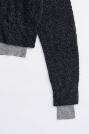 V-Neck Layered Cardigan - 2025 AUTUMN