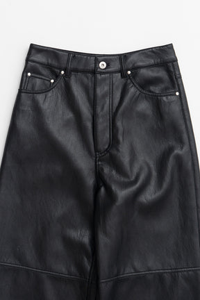 Synthetic Leather Straight Pants - 2026AUTUMN