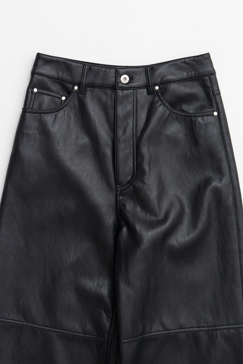 Synthetic Leather Straight Pants - 2026AUTUMN