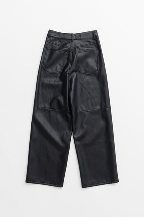 Synthetic Leather Straight Pants - 2026AUTUMN