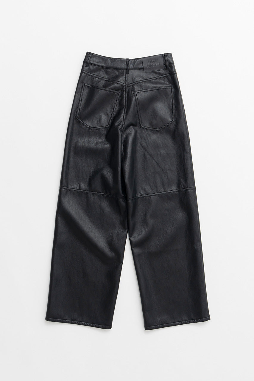 Synthetic Leather Straight Pants - 2026AUTUMN