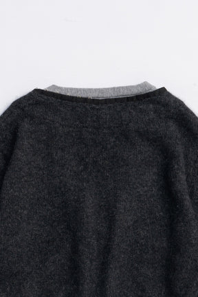 V-Neck Layered Cardigan - 2025 AUTUMN