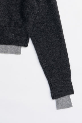 V-Neck Layered Cardigan - 2025 AUTUMN