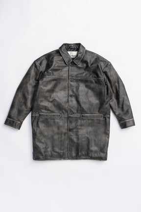 Padded Leather Car Coat - 2025 AUTUMN