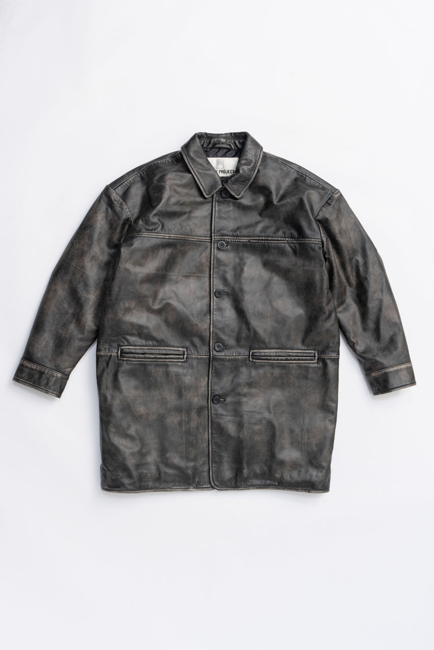 Padded Leather Car Coat - 2025 AUTUMN