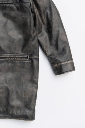 Padded Leather Car Coat - 2025 AUTUMN