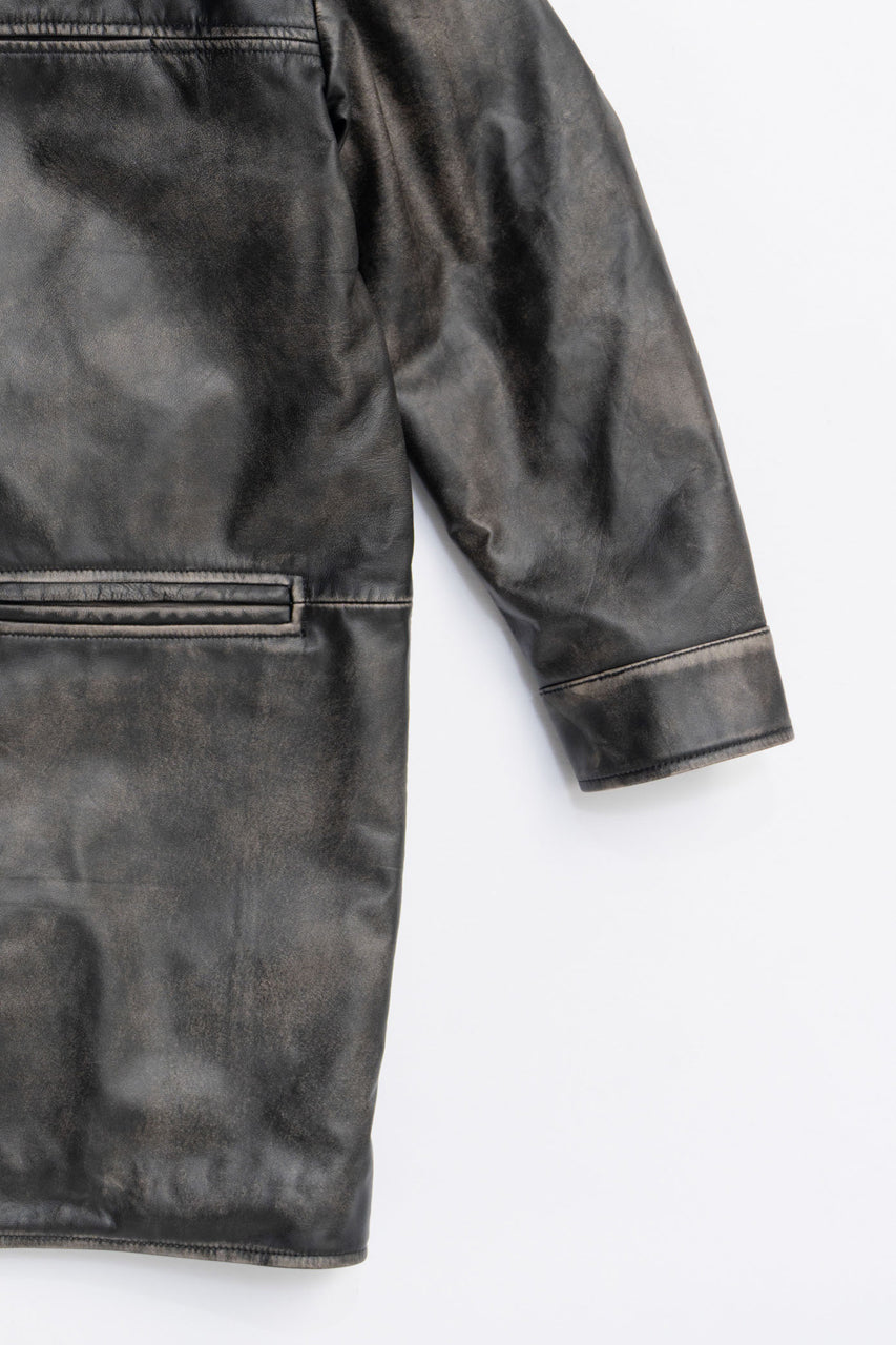 Padded Leather Car Coat - 2025 AUTUMN