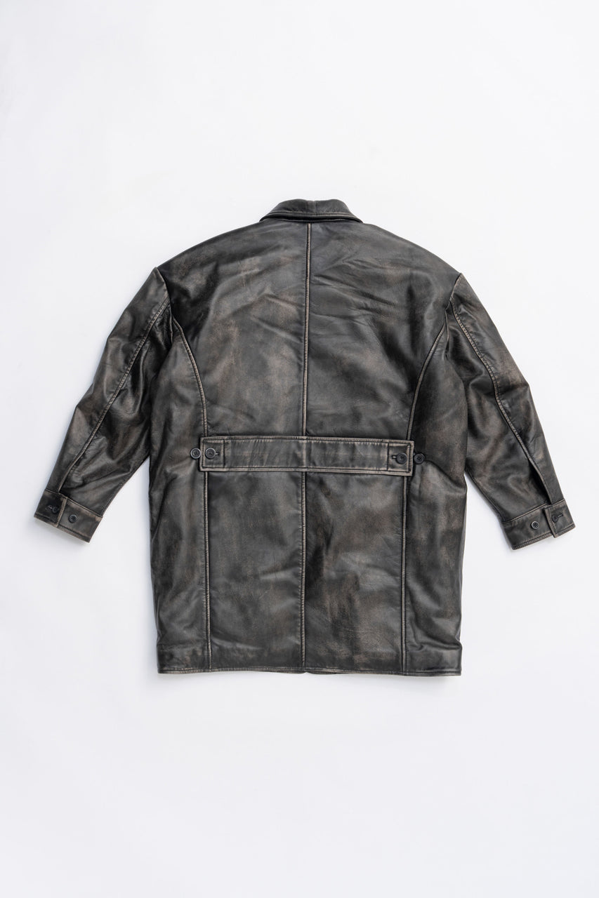 Padded Leather Car Coat - 2025 AUTUMN