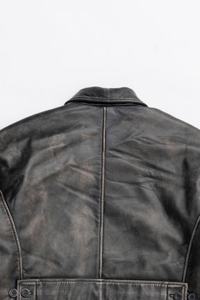 Padded Leather Car Coat - 2025 AUTUMN