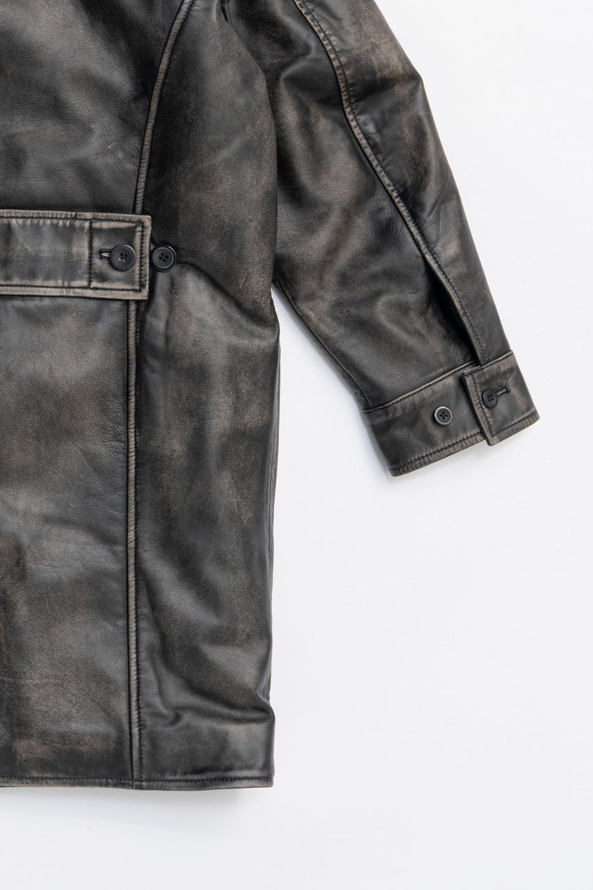 Padded Leather Car Coat - 2025 AUTUMN