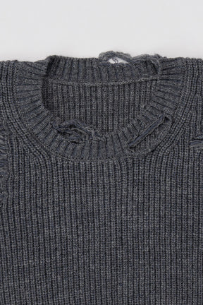 [Weboff Part number] Hard Crashed Knit Pullover