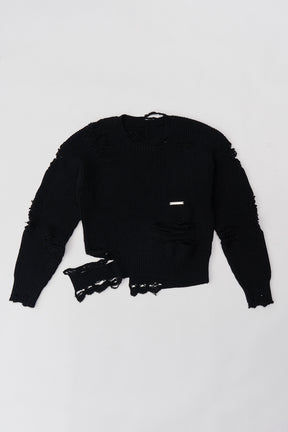 [Weboff Part number] Hard Crashed Knit Pullover