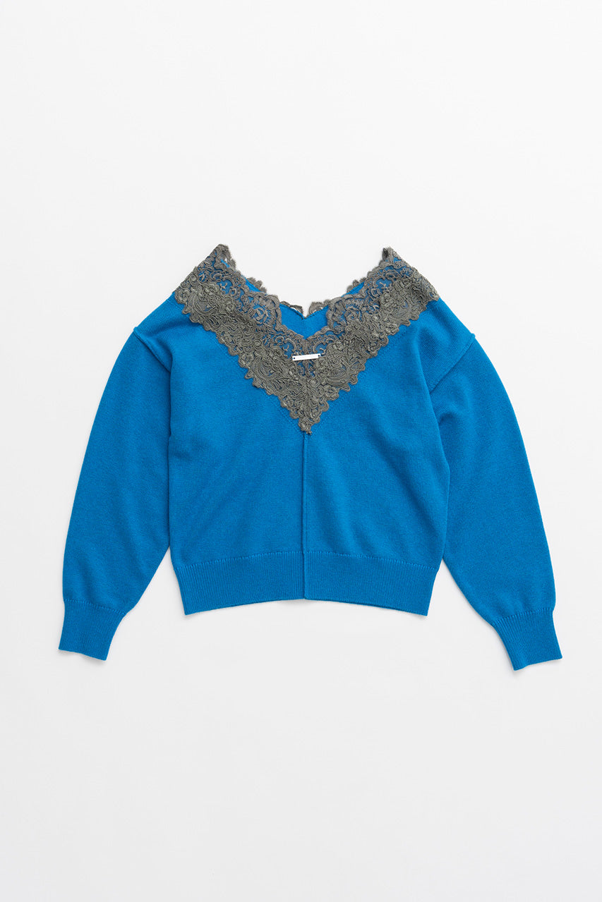 V-Neck Lace Knit - 2026AUTUMN