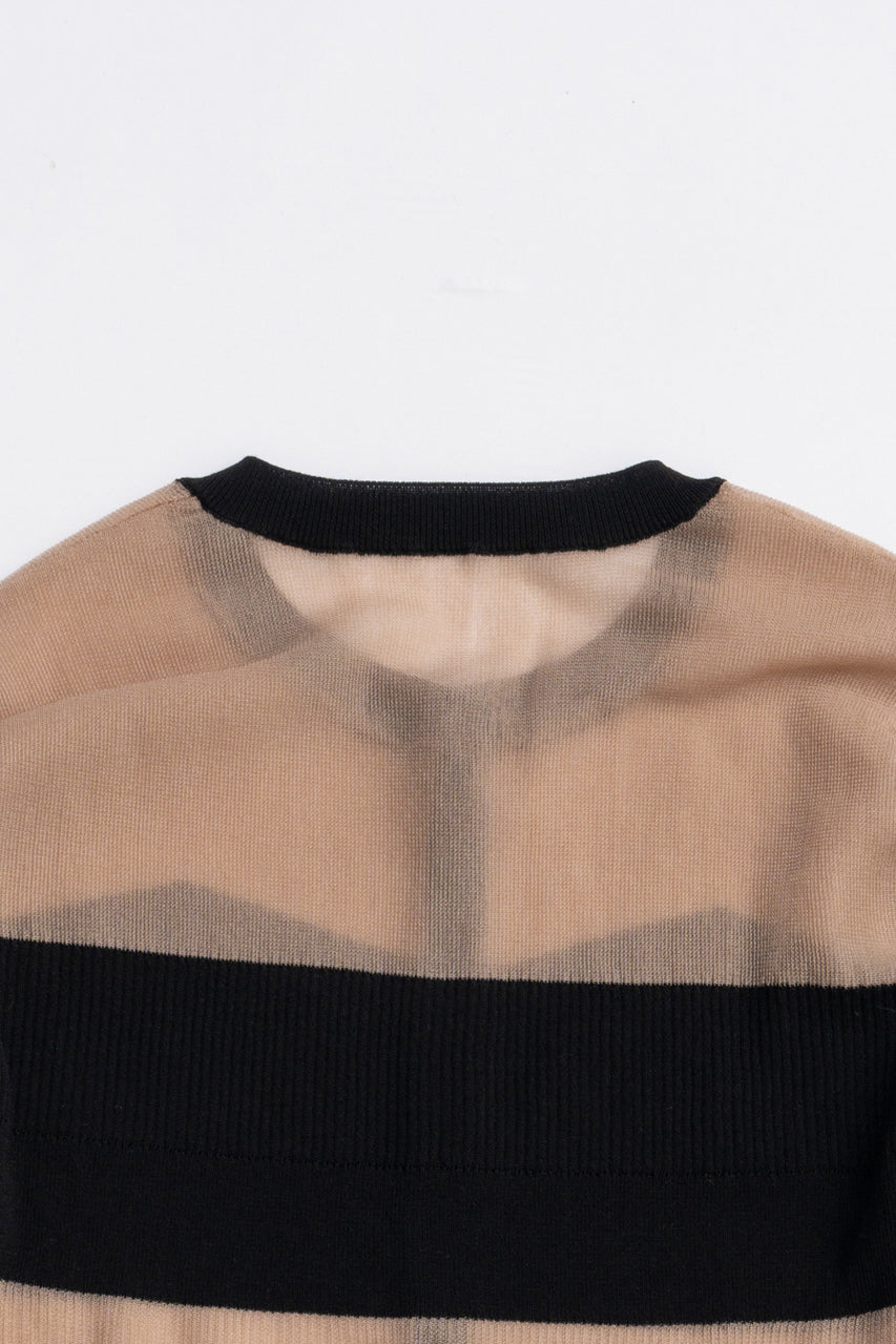 カーディガン 「2025Autumn Pre-Order」コントラストボーダーニットトップ / Contrast Border Knit Top レデ Contrast Border Knit Top - 2025 AUTUMN