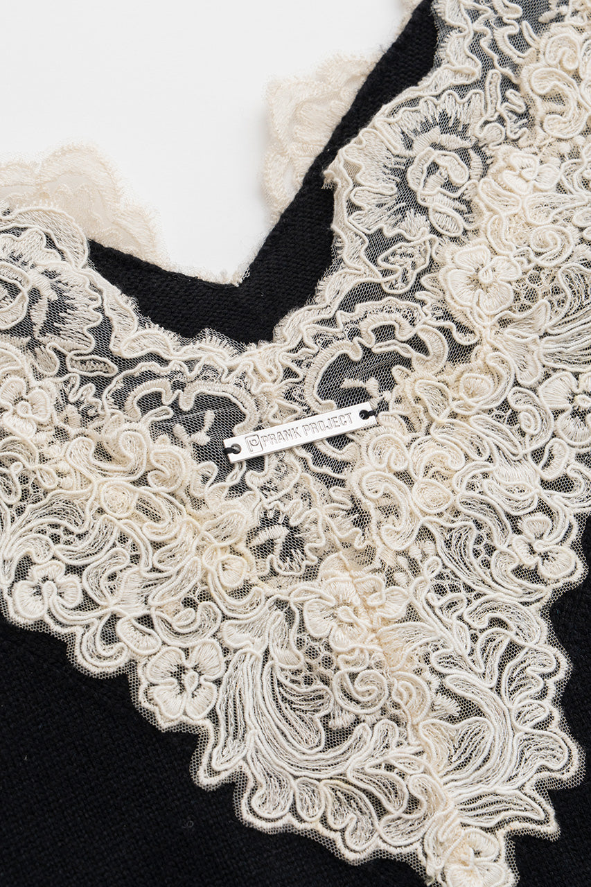 V-Neck Lace Knit - 2026AUTUMN