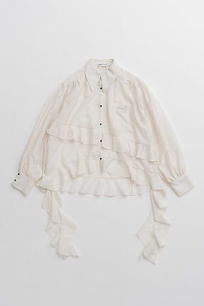Sheer Ruffle Shirt - 2026AUTUMN
