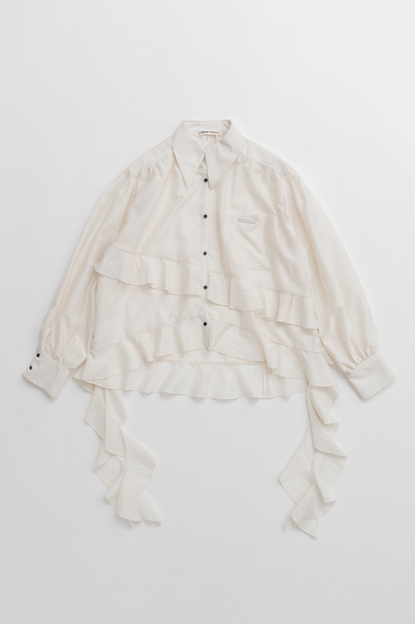 Sheer Ruffle Shirt - 2026AUTUMN