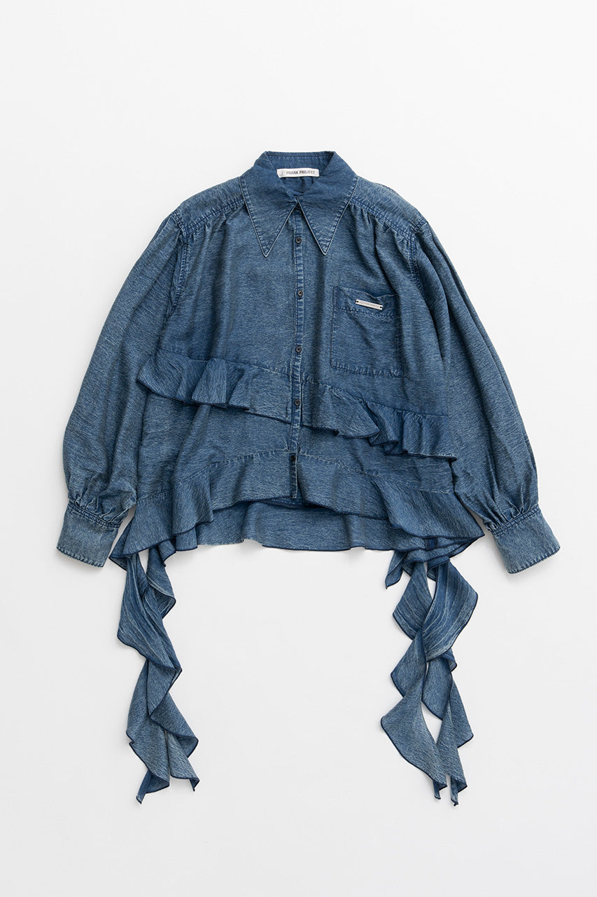 Sheer Ruffle Shirt - 2026AUTUMN