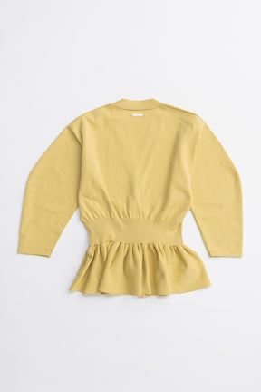 Cocoon Sleeve Peplum Knit Cardigan - 2025 AUTUMN