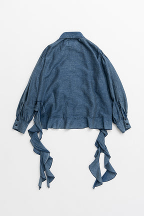 Sheer Ruffle Shirt - 2026AUTUMN