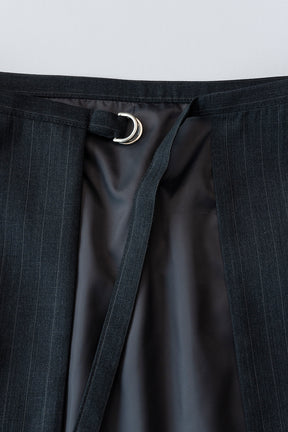 【SALE】Pinstripe Wrap Layered Pants