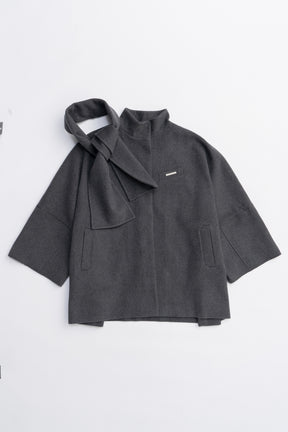 Poncho Coat with Scarf - 2025 AUTUMN