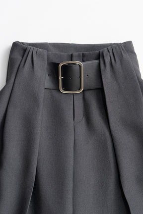 High-Waist Belted Tuck Pants - PRE ORDER