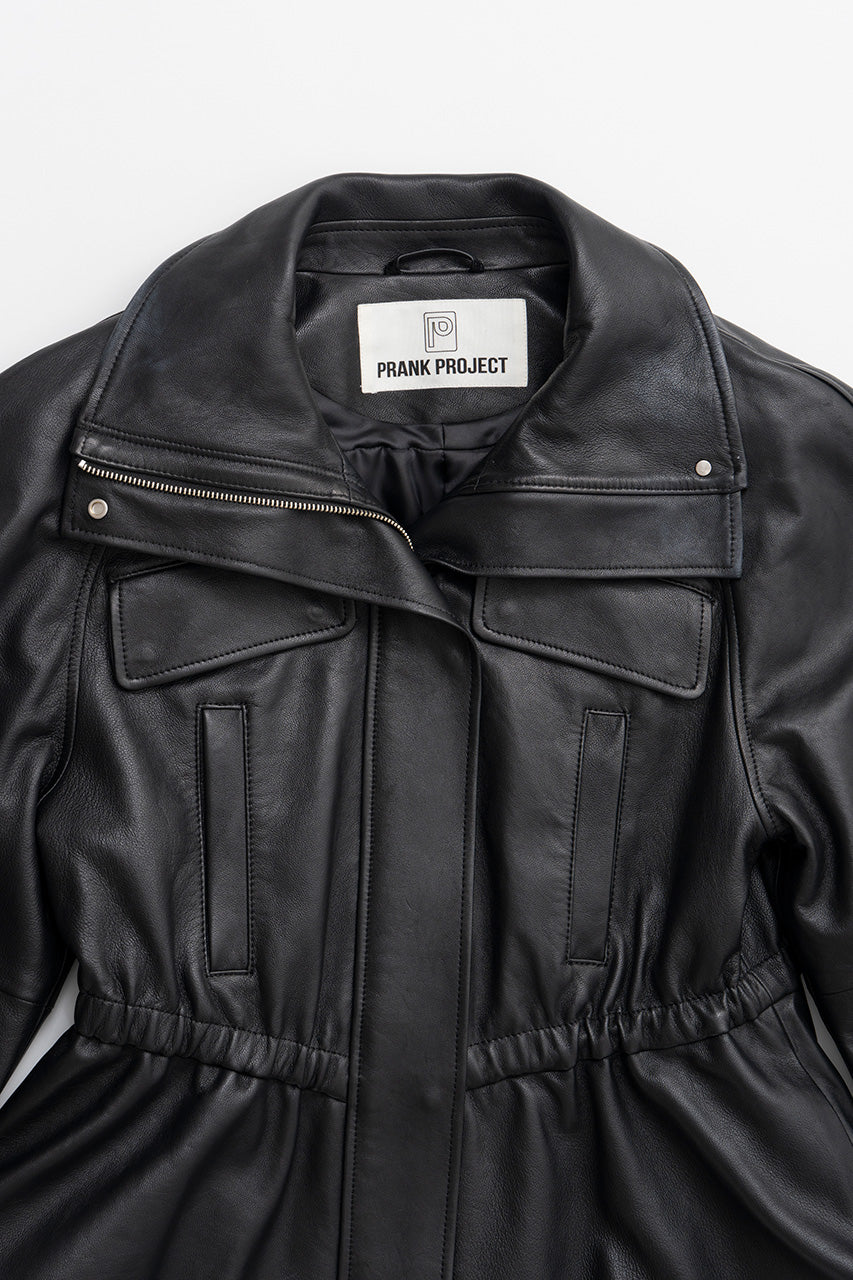 Low Drawstring Sheep Leather Jacket - 2026AUTUMN